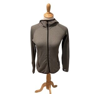 Lululemon‎ Scuba Full Zip Hoodie Heathered Grey Black Mesh Panels Womens Size 4